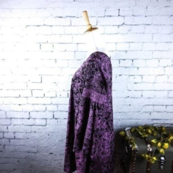 Sun & Shadow Boho Floral Shift Dress Purple Small - Picture 2 of 6